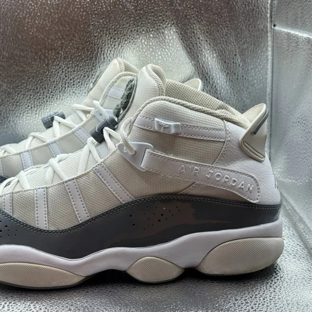 Size‎ 12 Nike Air Jordan 6 Rings Cool Gray White Mens Patent Leather 322992-121